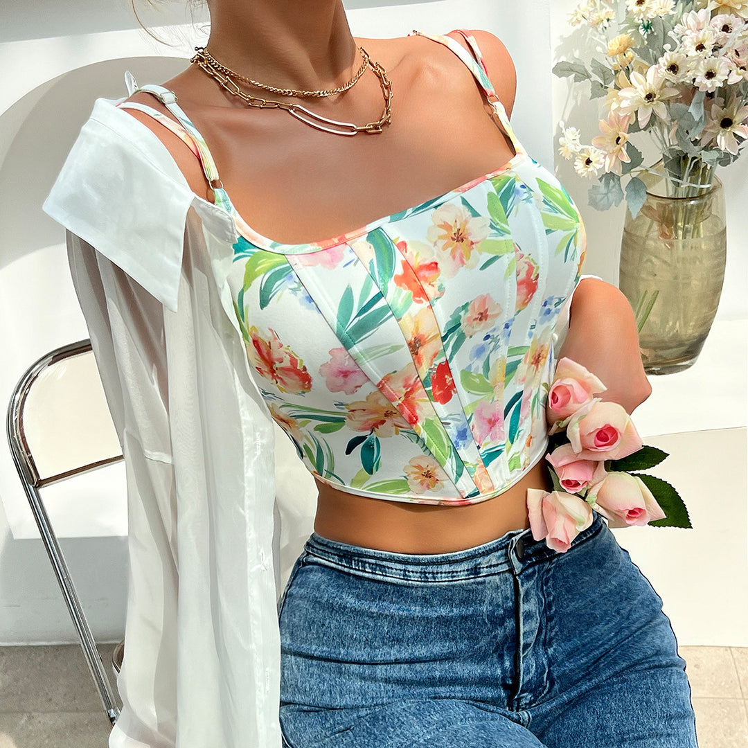 Blossom Beauty Floral Corset Top
