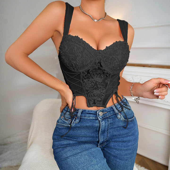Romantic Charm Wide Strap Corset Top