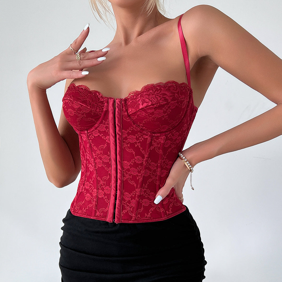 Classic Bliss Criss Cross Back Corset Top
