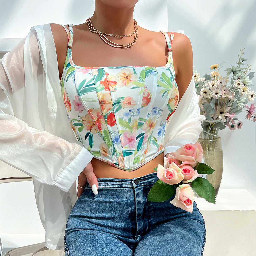 Blossom Beauty Floral Corset Top