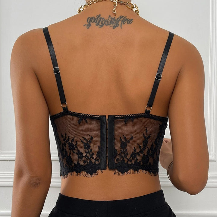 Eyelash Floral Sheer Corset Top