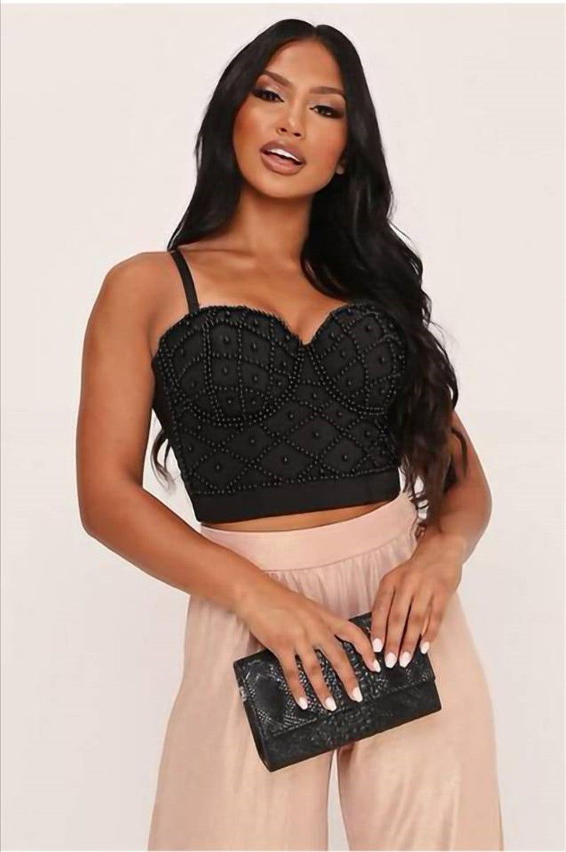 Divine Pearl Accent Corset Top