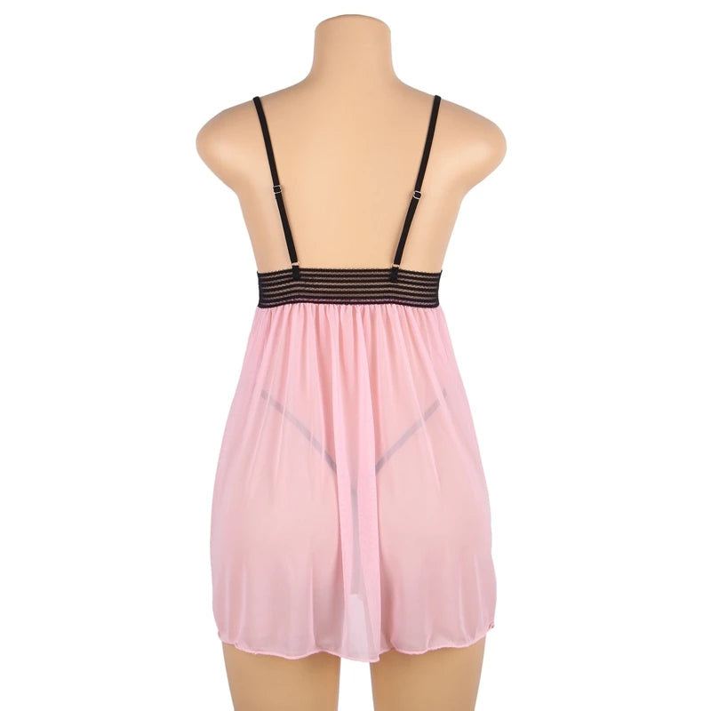 Embrace Desire Embroidered Translucent Femme Night Dress