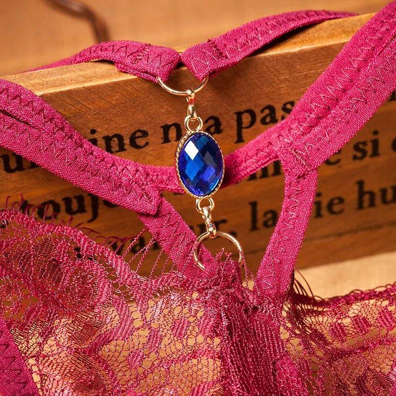 Gem Crotchless Thong