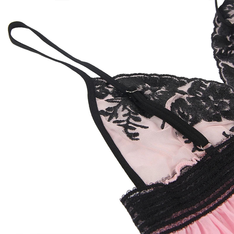 Embrace Desire Embroidered Translucent Femme Night Dress