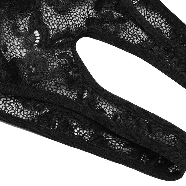 Enigmatic Hollow-Out Lace Bodysuit