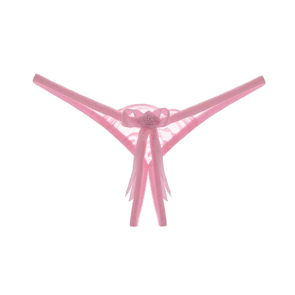 Butterfly Embroidery Crotchless Panties