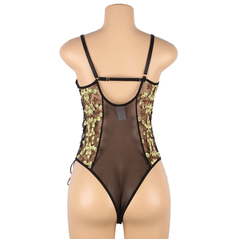 Floral Bloom Translucent Bodysuit