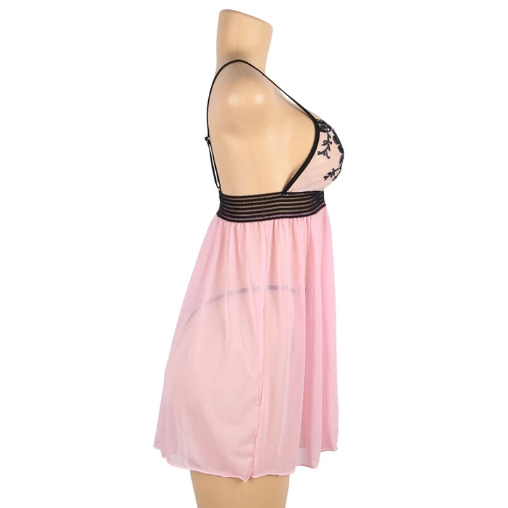 Embrace Desire Embroidered Translucent Femme Night Dress