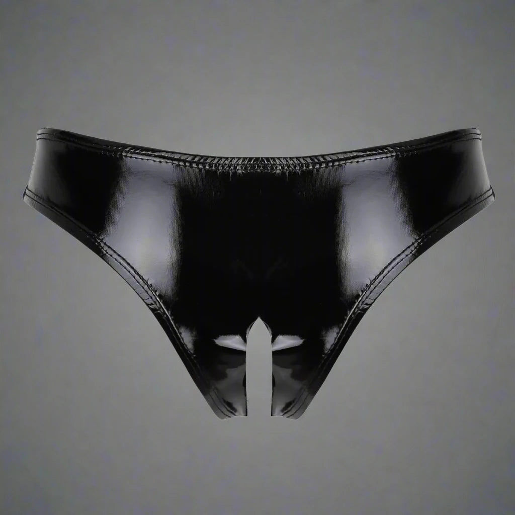 Chic Noir Cutout Thong
