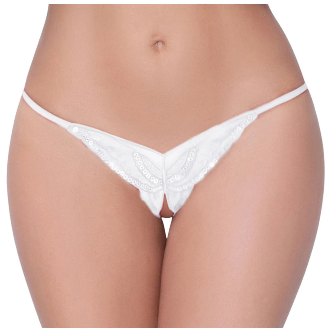 Glam Lace & Sequin Peekaboo Thong
