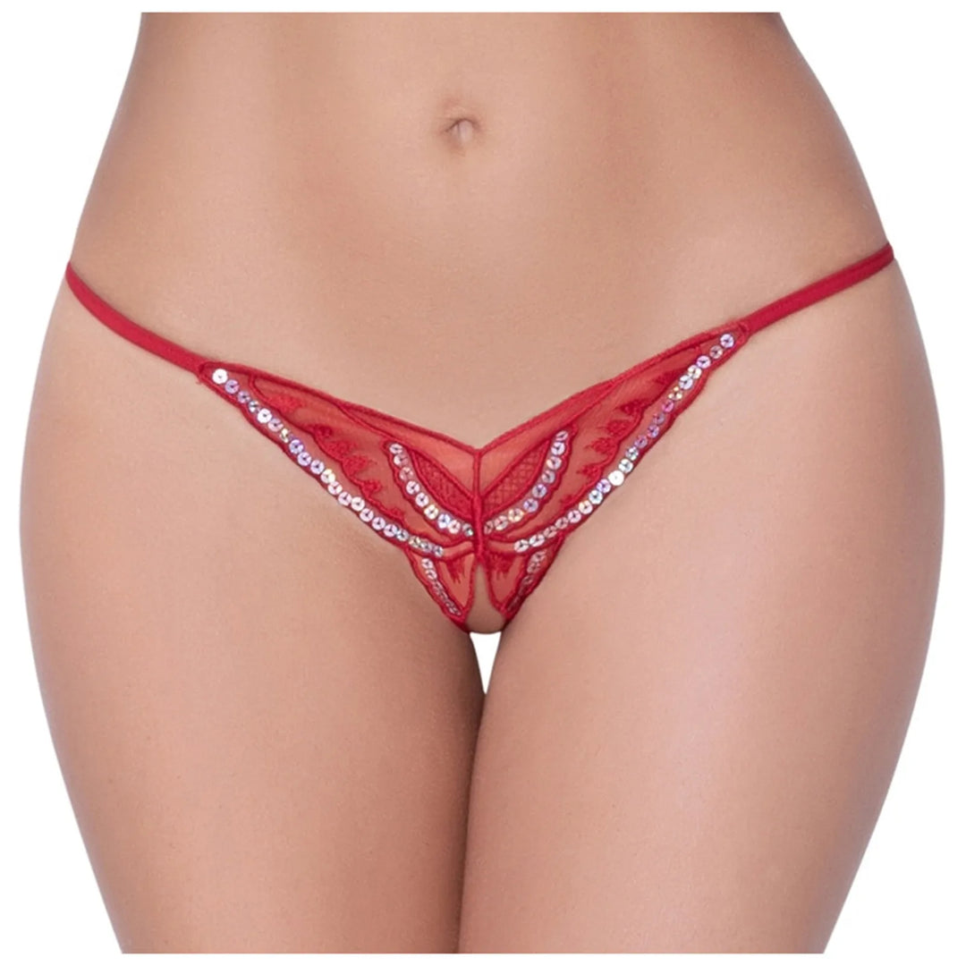 Glam Lace & Sequin Peekaboo Thong