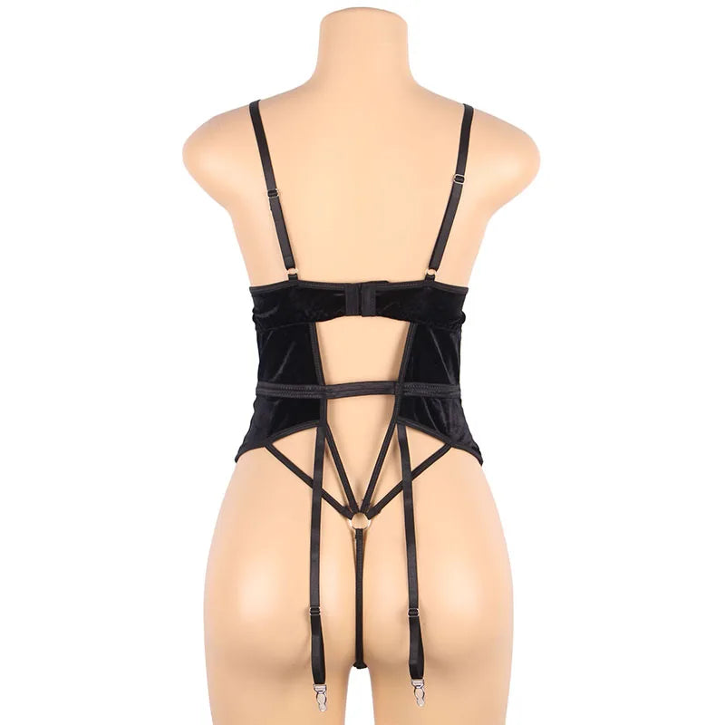 Intricate Allure Lacy Deep-V Bodysuit