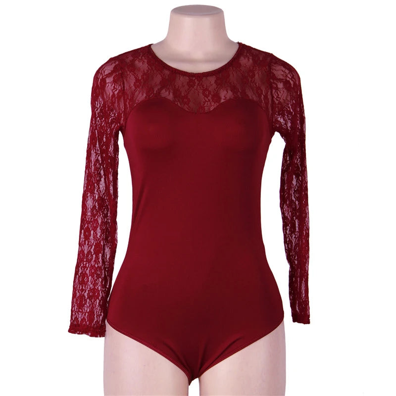 Ethereal Whisper Lace Long Sleeved Bodysuit