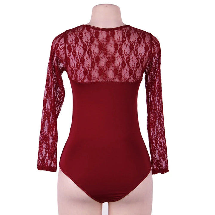 Ethereal Whisper Lace Long Sleeved Bodysuit