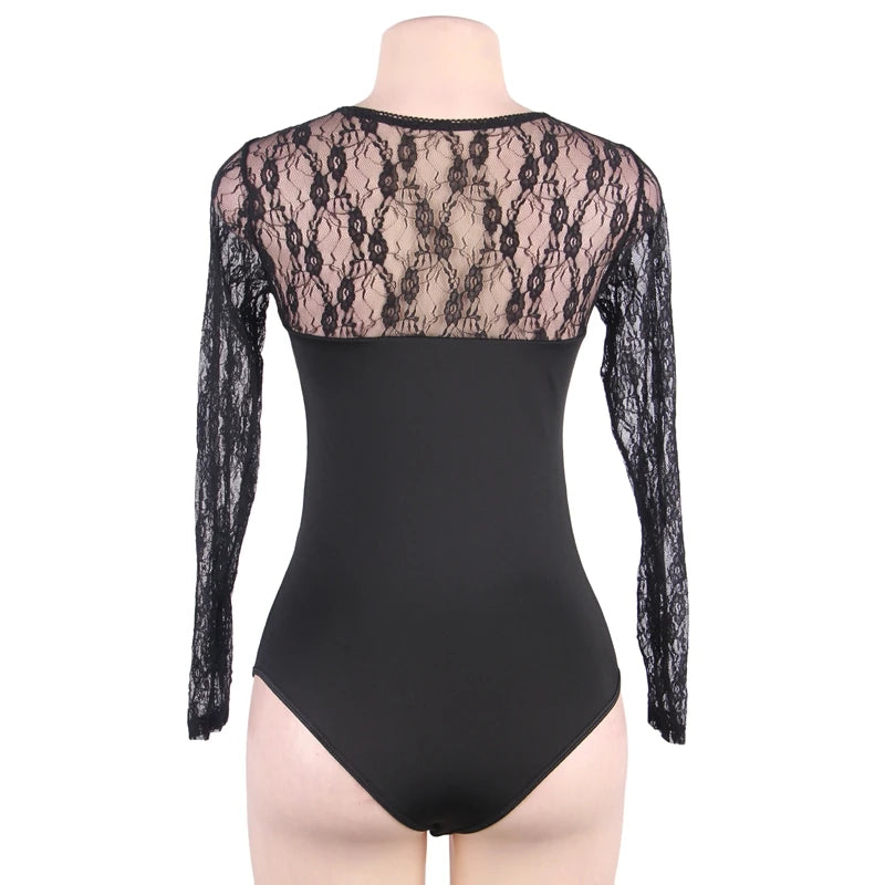 Ethereal Whisper Lace Long Sleeved Bodysuit