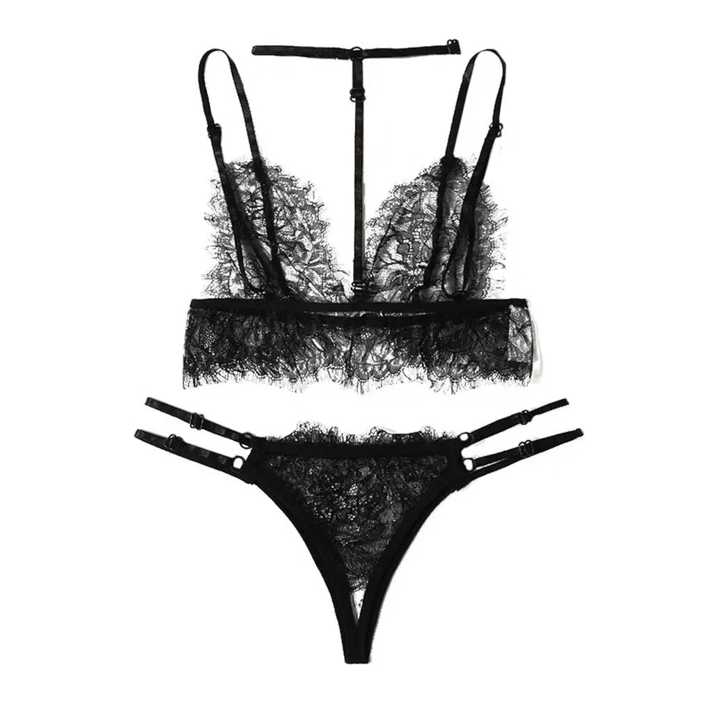 V-Neck Halter Lingerie Set