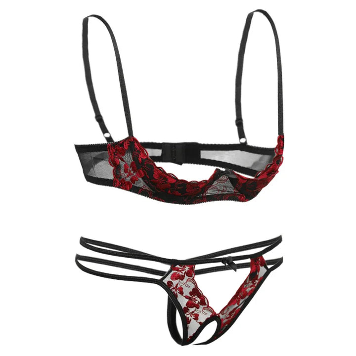 Elara Open Bra Crotchless Set