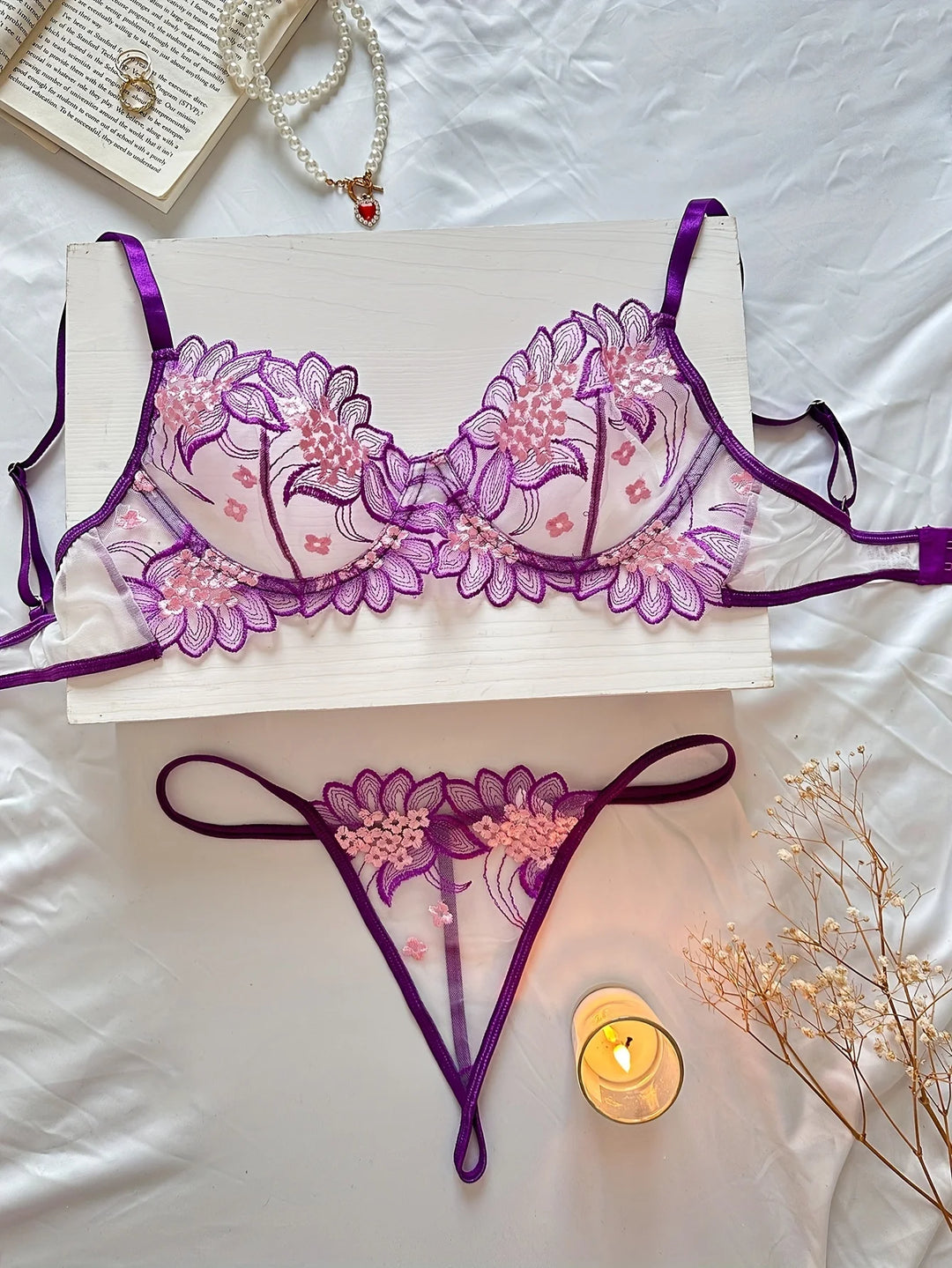 Whimsical Blossom Lingerie Set