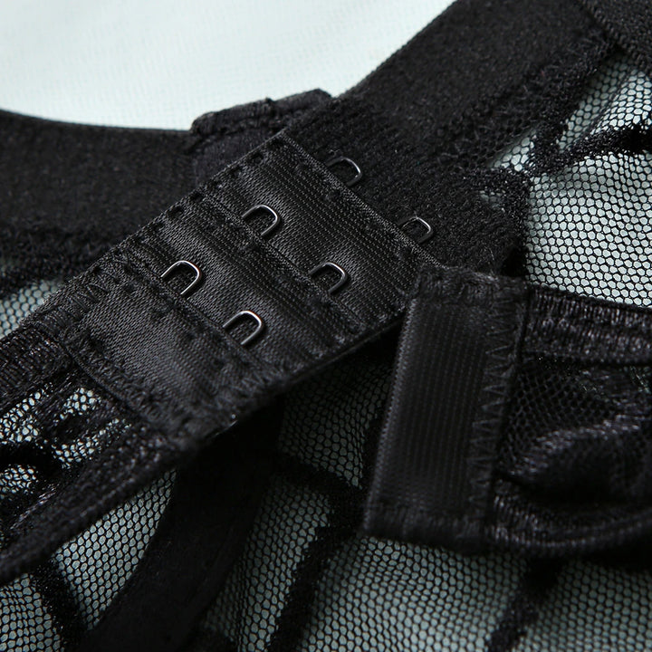 Mirage Seduction Plaid Bodysuit With Chains