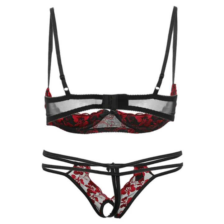Elara Open Bra Crotchless Set