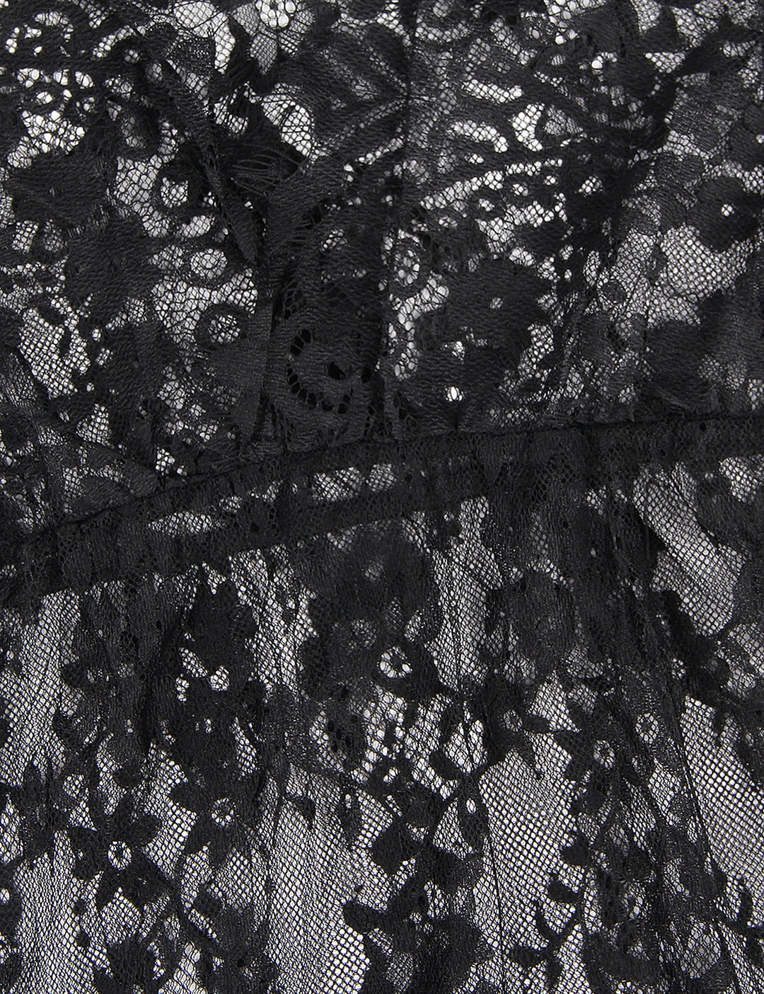 Goddess Fantasy Translucent Frills Delight Translucent Femme Long Night Robe With Lace & Floral Trims