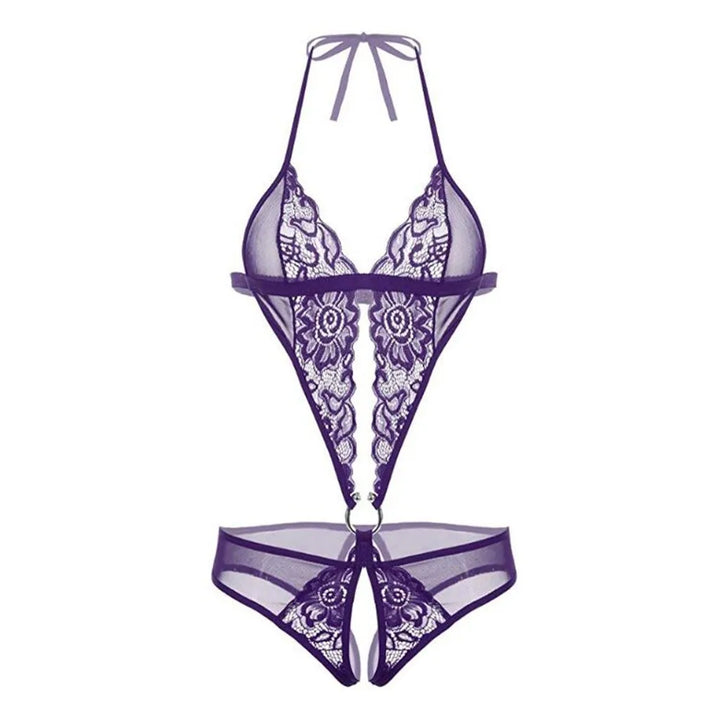 Lila Fleur Crotchless Lingerie
