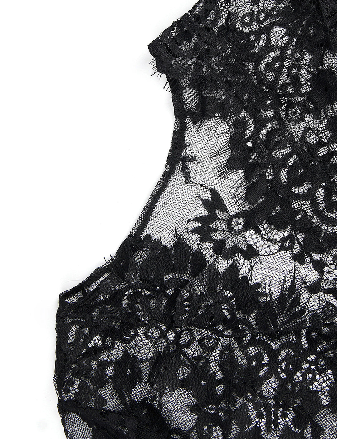 Goddess Fantasy Translucent Frills Delight Translucent Femme Long Night Robe With Lace & Floral Trims