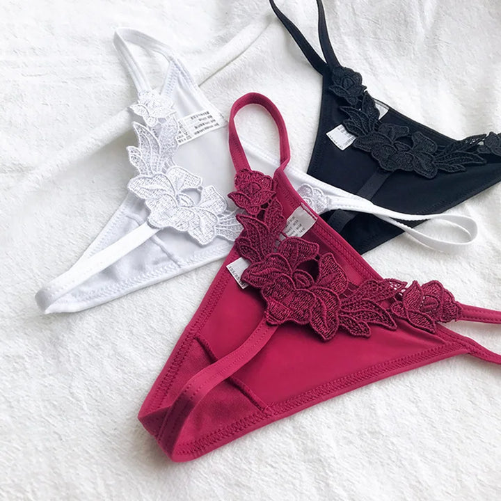 Embroidered T-Back Lingerie