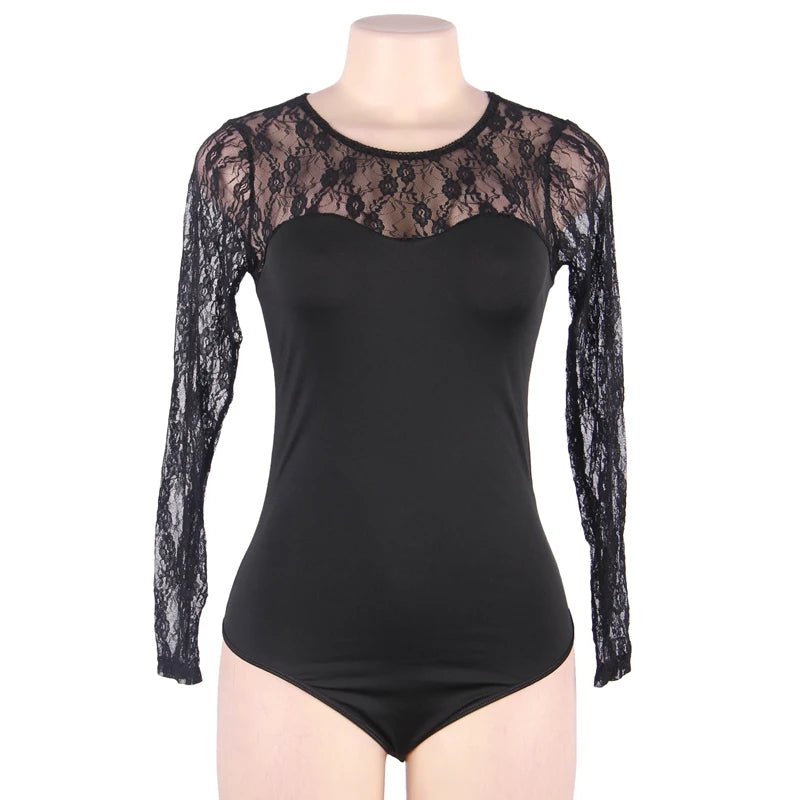 Ethereal Whisper Lace Long Sleeved Bodysuit
