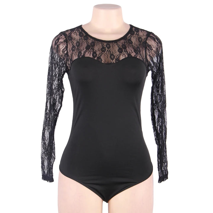 Ethereal Whisper Lace Long Sleeved Bodysuit