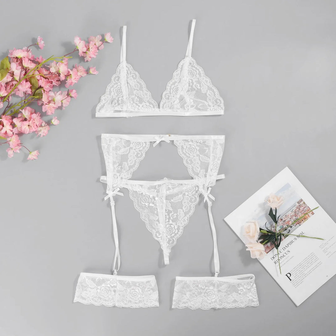 Chic Seamless Bra & Garter Lingerie Set