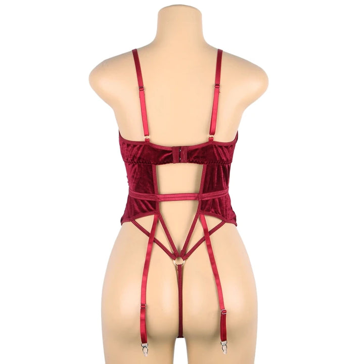 Intricate Allure Lacy Deep-V Bodysuit