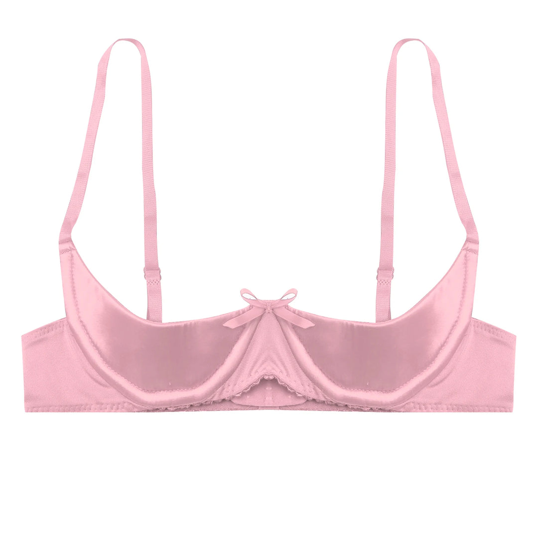 Divine Satin Open Half Cup Bra