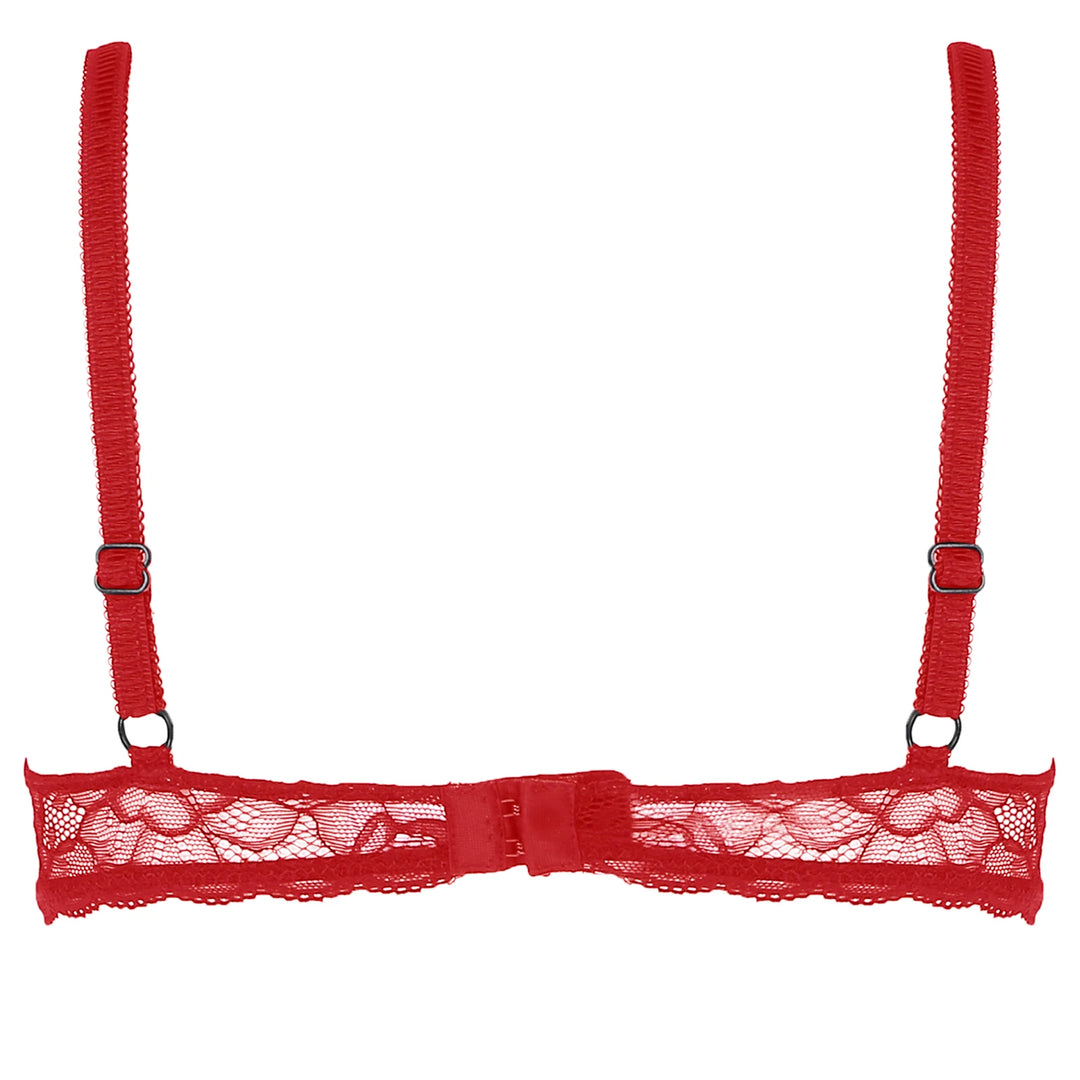 Bowknot Lace Open Half Cup Bra