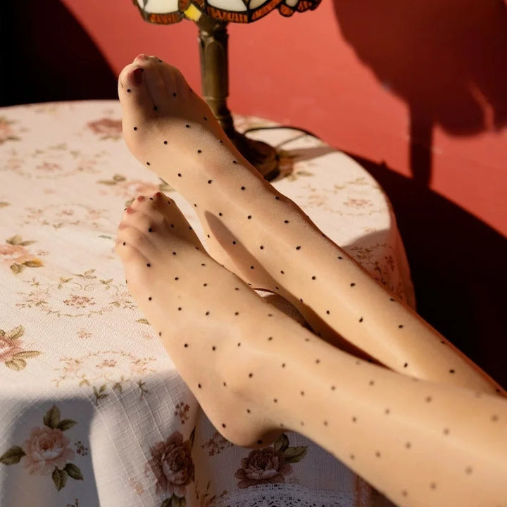 Polka Dot Glossy Hosiery