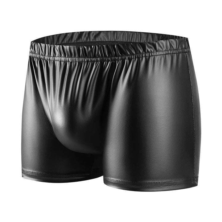 Noir Faux Leather Boxer Brief