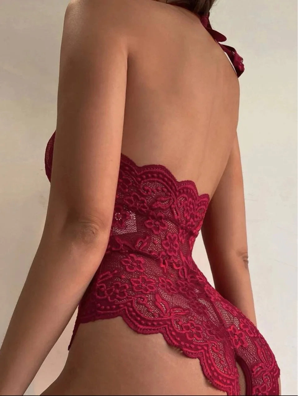 Fantasy Open Lace Crotchless Bodysuit