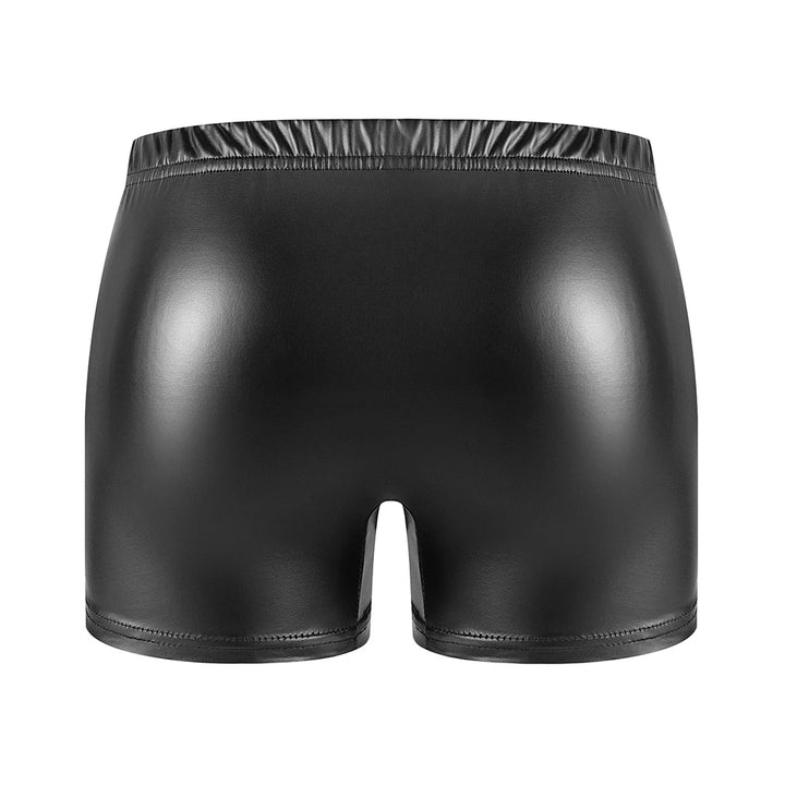 Noir Faux Leather Boxer Brief