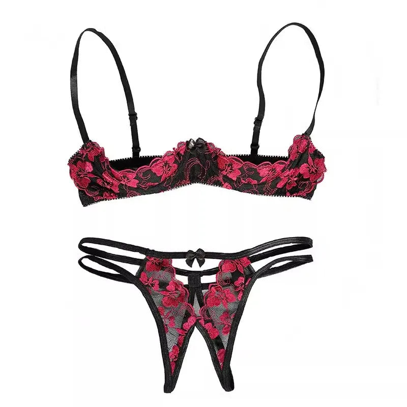 Elara Open Bra Crotchless Set