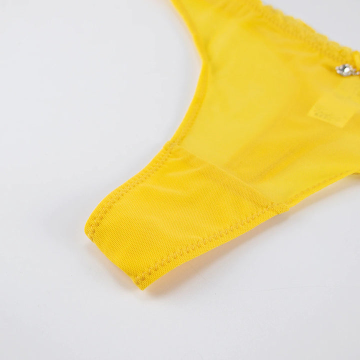 Ultra Thin See-Through 3/4 Cup With Garters & Thong