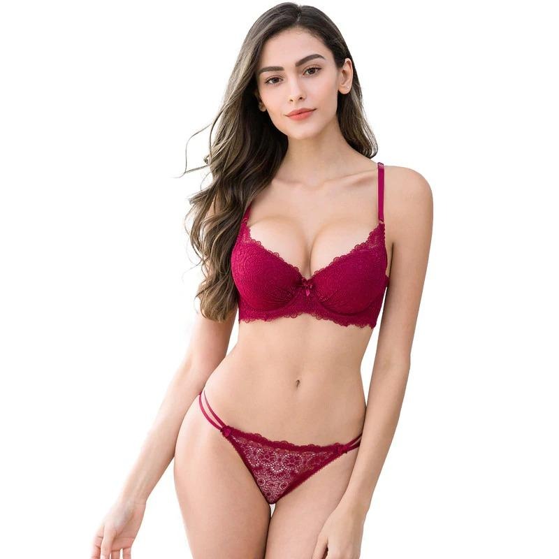 Summer Moods Sexy Deep V Bra + Lacy Panty set