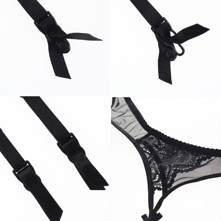 Dainty Lace Panty With Matching Garter & Stocking Set