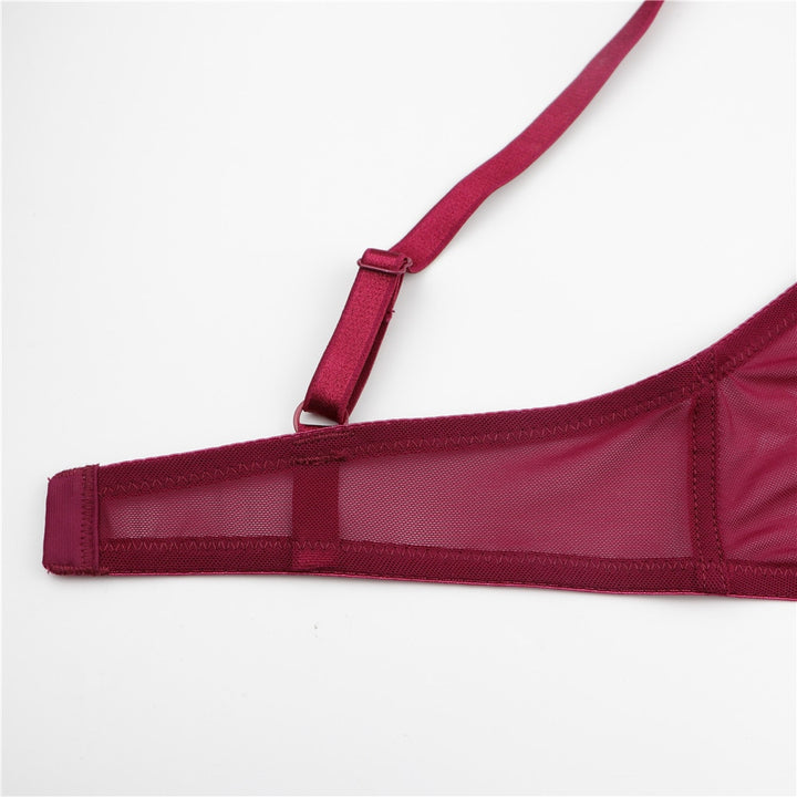 Translucent See-Thru Yarn Bra With Matching Thong