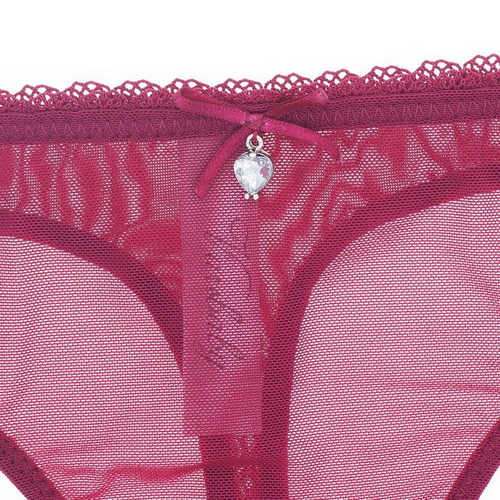 Translucent See-Thru Yarn Bra With Matching Thong