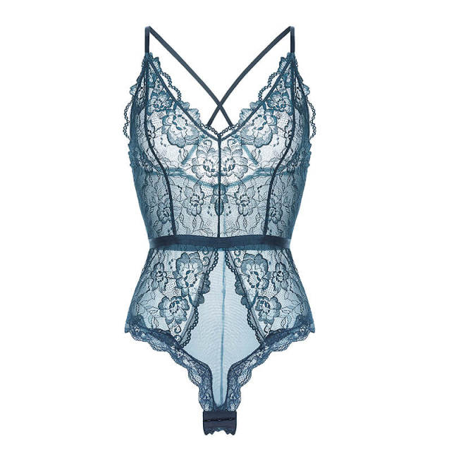 Baroque Style Translucent Back Lace Bodysuit