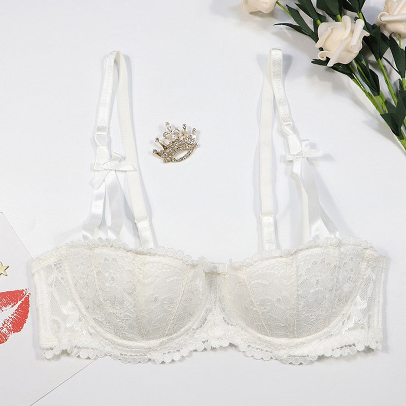 Half Cup Embroidered Lacy Brassiere