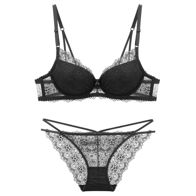 Summer Moods Sexy Deep V Bra + Lacy Panty set