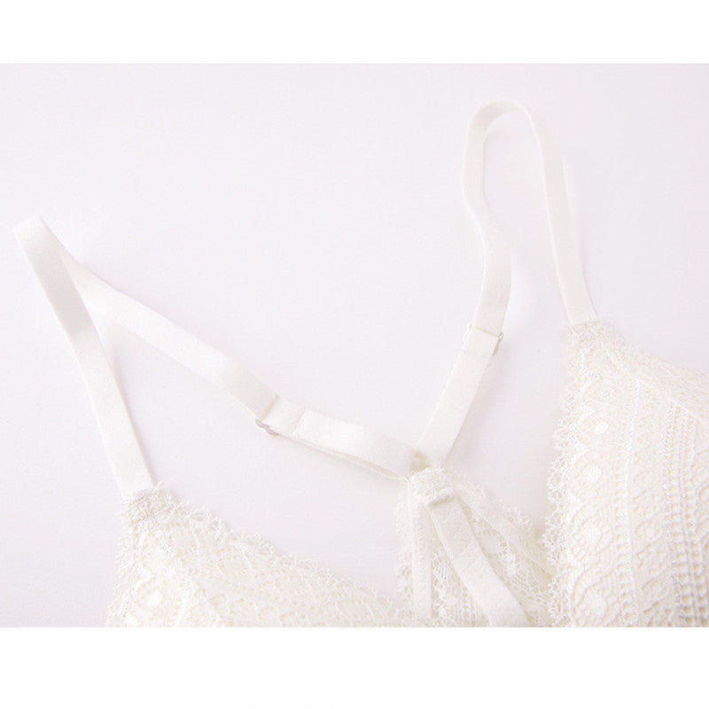 Lacy Cross Back Wire Free Bra & Panty Set