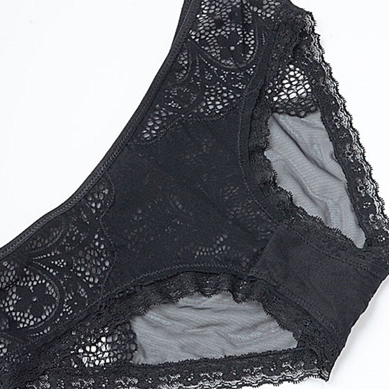 Casual Sheer Lace Front Clasp Y-line Bra With Matching Lacy Panty